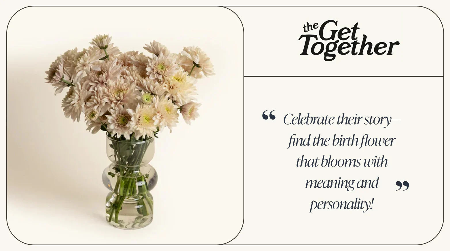 Vase of soft cream chrysanthemums representing meaningful birth flowers that celebrate personality and story.-319533941103