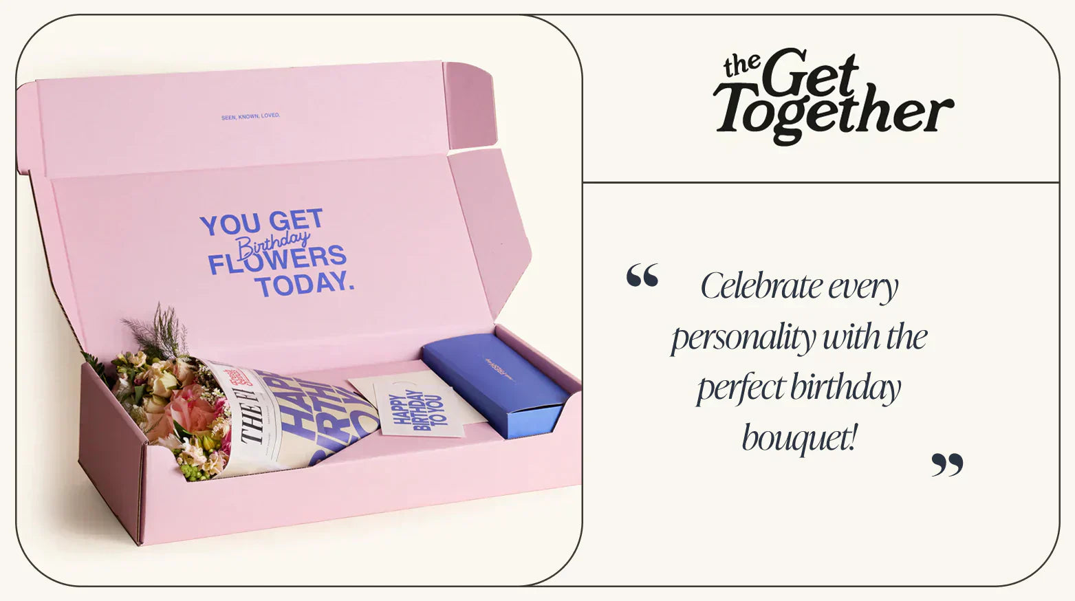 Pink Fresh Sends birthday gift box with mixed bouquet, birthday card, and gift box, highlighting personalized birthday flower gifts for every personality.-317419356527