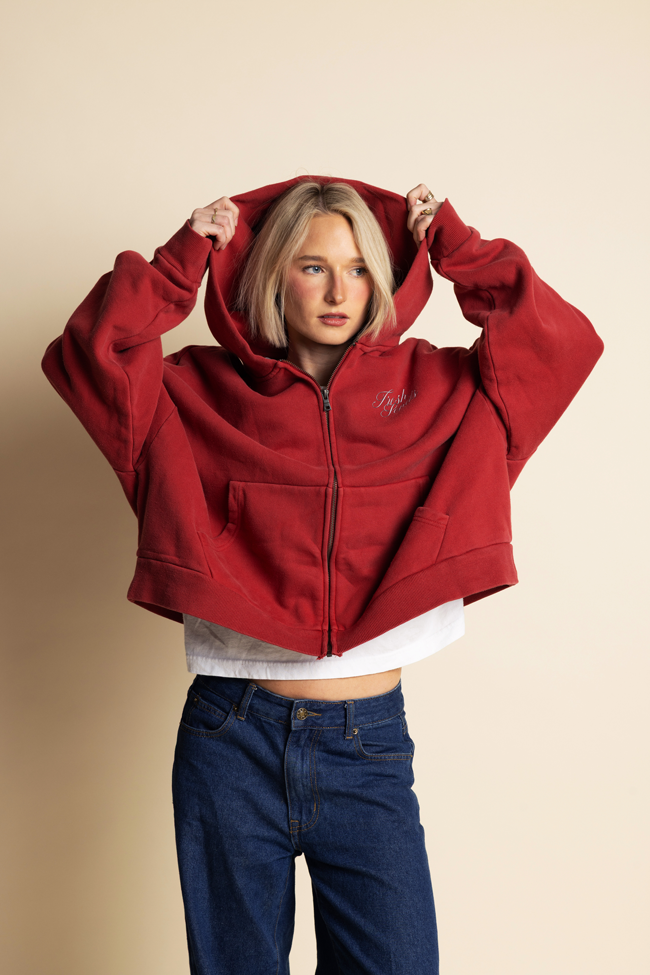 Fresh Sends Script Zip Hoodie — Oversized Zip-Up Sweatshirt, Fresh