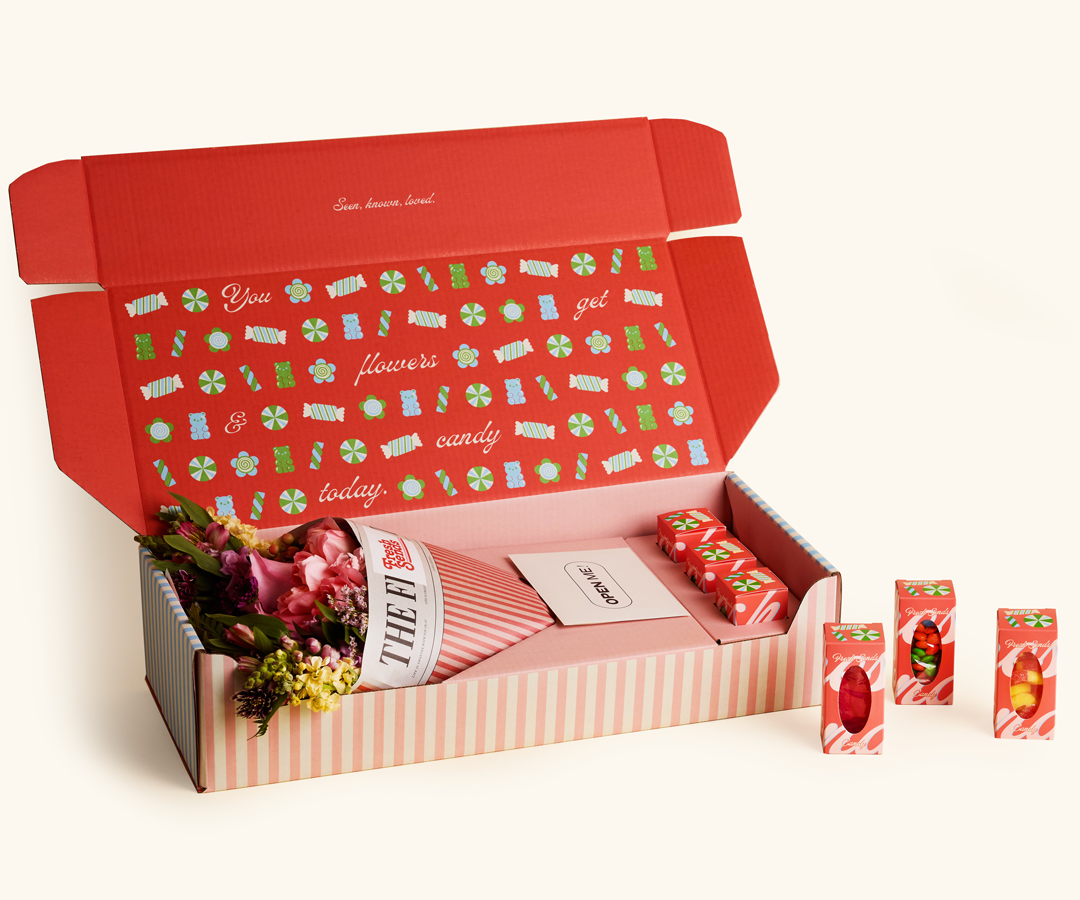 Fresh Sends 'Candy Send' bouquet featuring playful, colorful seasonal flowers.